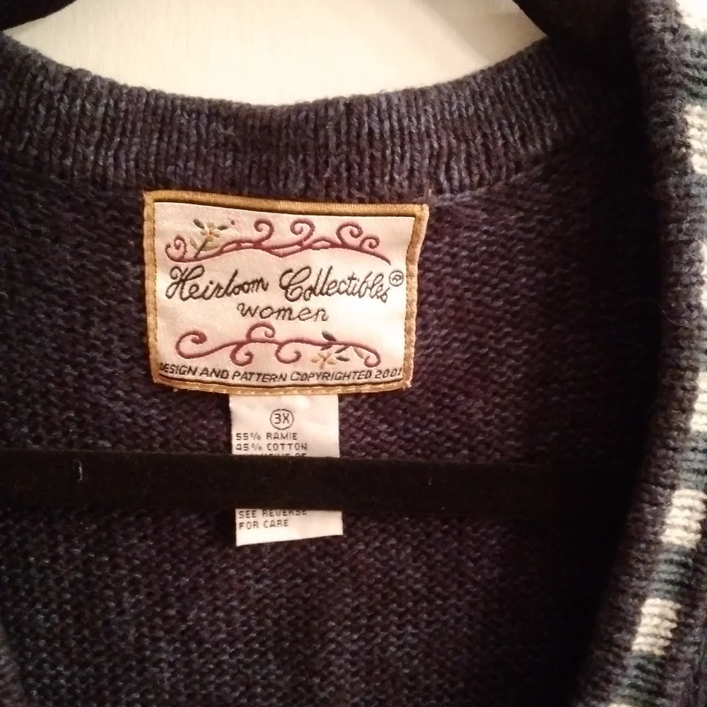 CHristmas vest Navy 3X Pre-owned Stocking Sleigh Poinsetta Embroidered … - Picture 12 of 14